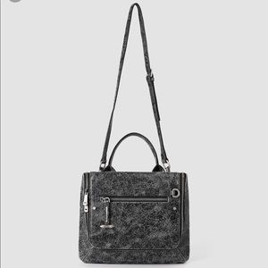 All Saints Ridley Crackle Shoulder Bag in Black